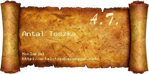 Antal Toszka névjegykártya